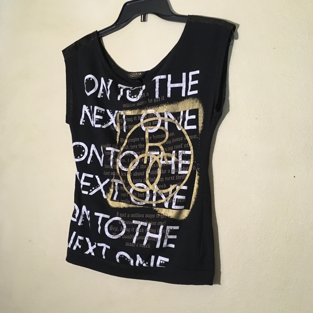 Rocawear Blk Embellished Graphic Tee, Sz S